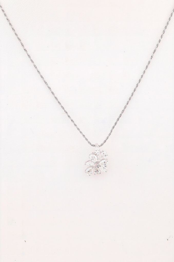 吊坠 - 18K包金 黄金, 镀铑 - 1.22ct. tw. 钻石 (天然) #1.0