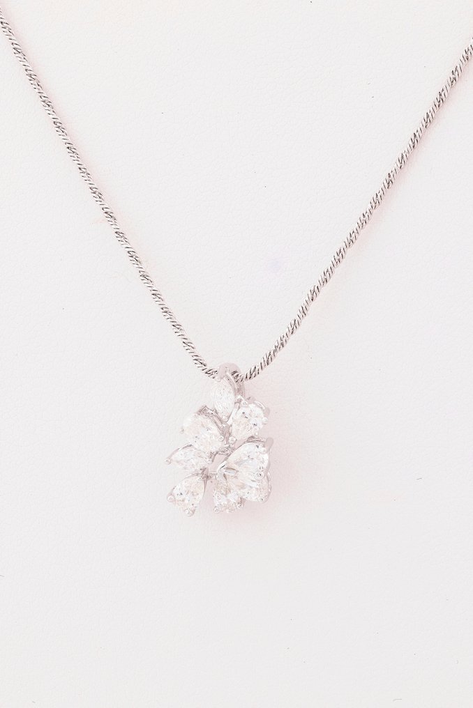 吊坠 - 18K包金 黄金, 镀铑 - 1.22ct. tw. 钻石 (天然) #4.3