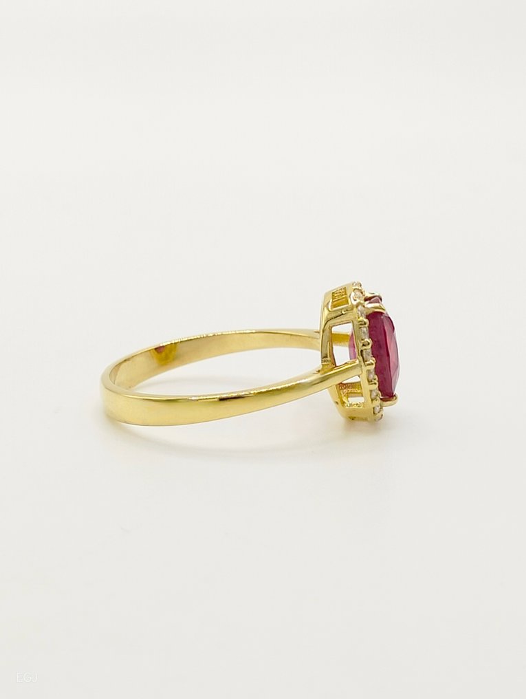 No Reserve Price - Ring - 14 kt. Yellow gold Ruby - Diamond #4.3