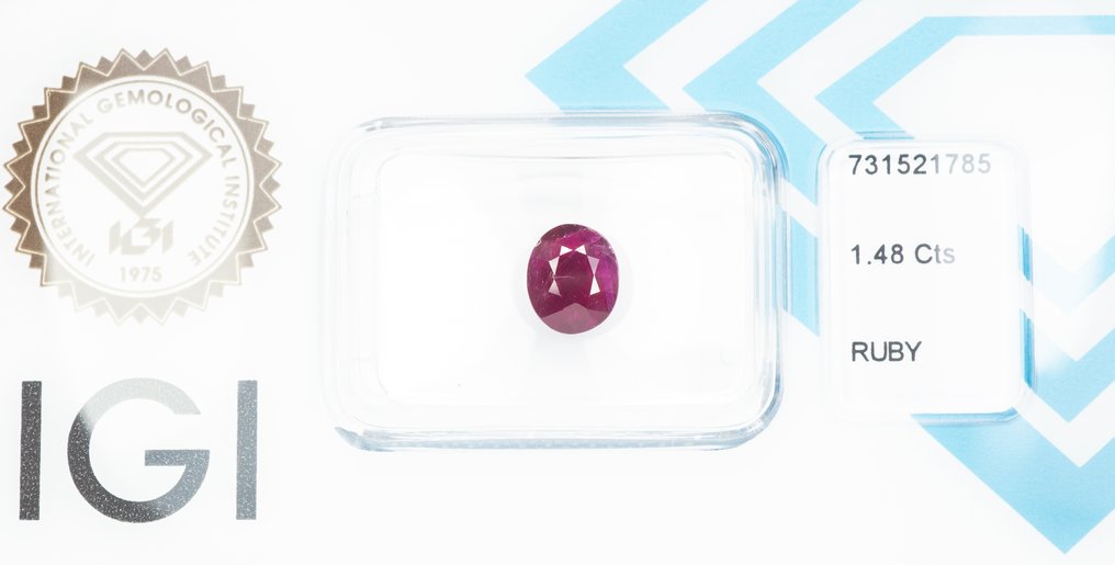 没有保留价 红宝石  - 1.48 ct - 国际宝石研究院（IGI） - 深紫红色 #3.2
