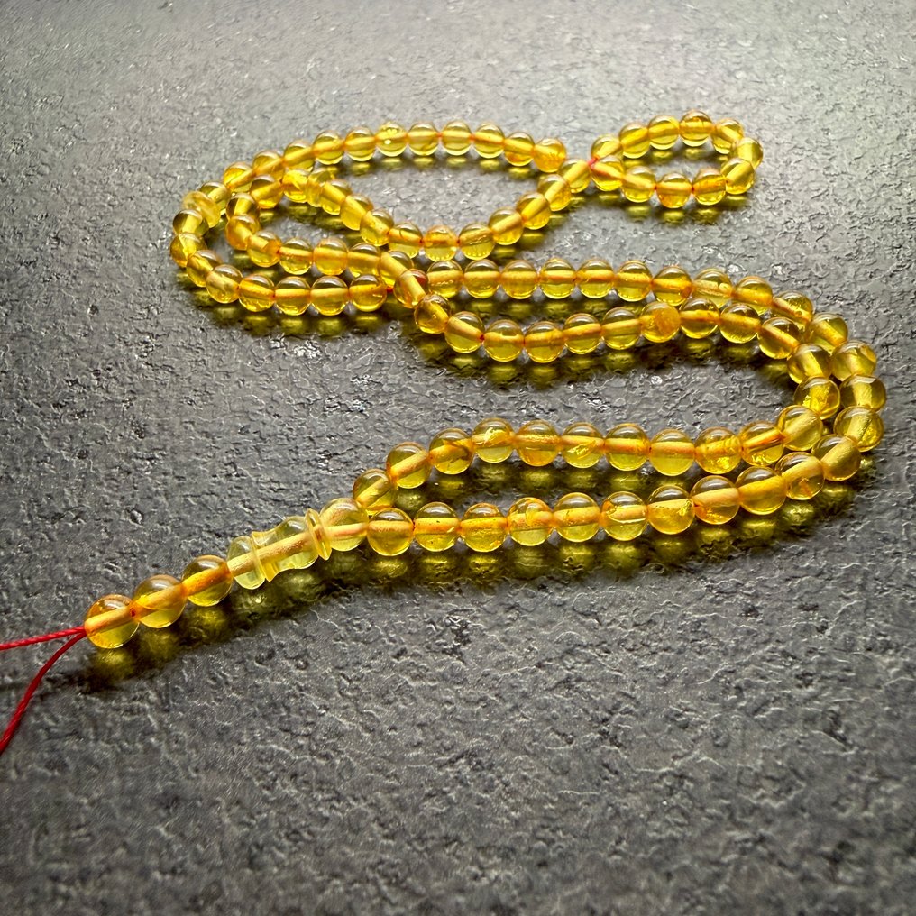 天然波罗的海琥珀Tesbih祈祷念珠,全石珠,尺寸5.5毫米 - 琥珀 - Baltic amber - succinite - fossilised pine tree resin (没有保留价) #1.0
