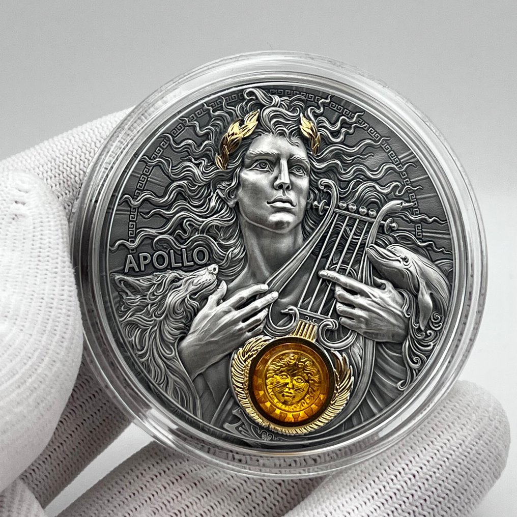 Niue. 5 Dollars 2025 – Apollo – 3 oz Silver coin .999 – Antique Finish – High Relief – Limited Edition #1.0