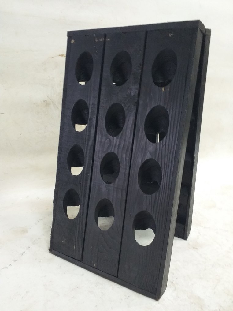 Viiniteline - Puu - Musta puiset viinilaatikosto #2.1