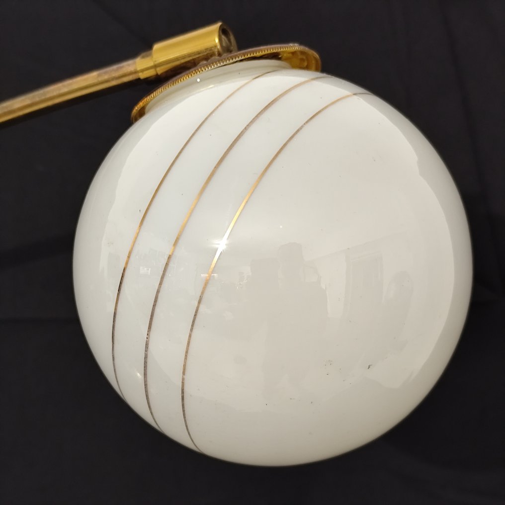 Buet bordlampe - Messing, Glass - Buet artikulert lampe #1.0