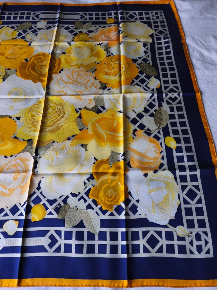 Hermès - ROSERAIE by Christiane Vauzelles - 印图开司米围巾 #3.2