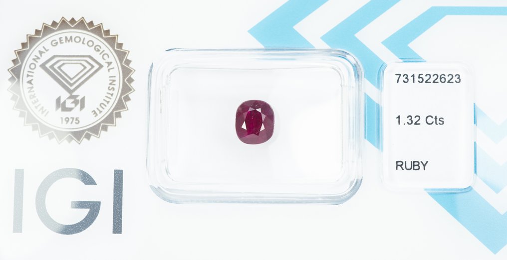 Fără preț de rezervă Rubin - 1.32 ct - IGI (Institutul gemologic internațional) - Roșu profund purpuriu #3.2