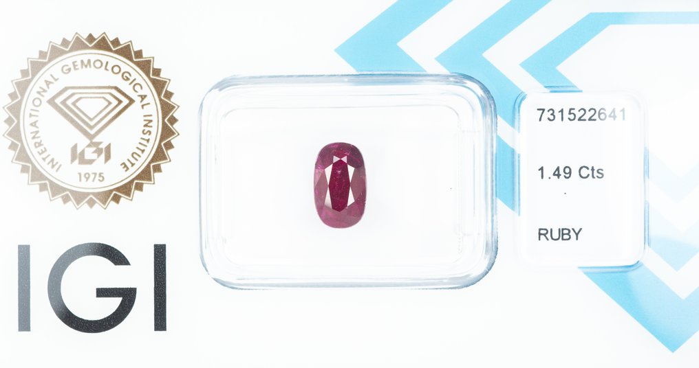 Nincs minimálár Rubin - 1.49 ct - Nemzetközi Gemmológiai Intézet (IGI) - Mélykékkel árnyalt vörös #3.2