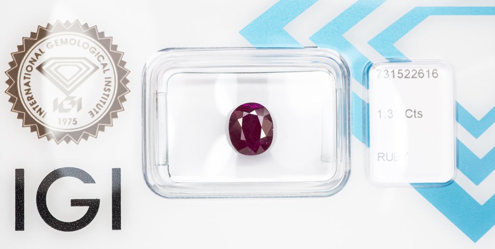 没有保留价 红宝石  - 1.39 ct - 国际宝石研究院（IGI） - 深紫红色 #3.2