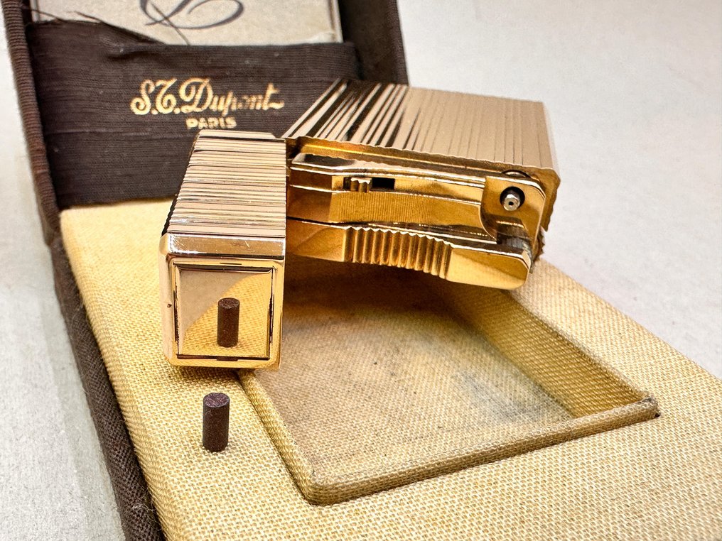 S.T. Dupont - ligne line 1 short gas lighter - Briquet - Plaqué or #1.0