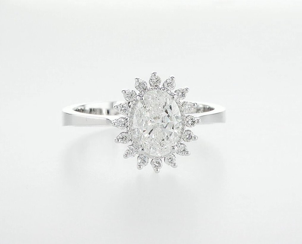 χωρίς τιμή ασφαλείας - Δαχτυλίδι αρραβώνων - 14 καράτια Λευκός χρυσός -  1.17ct. tw. Διαμάντι (Φυσικό) - Διαμάντι #1.0