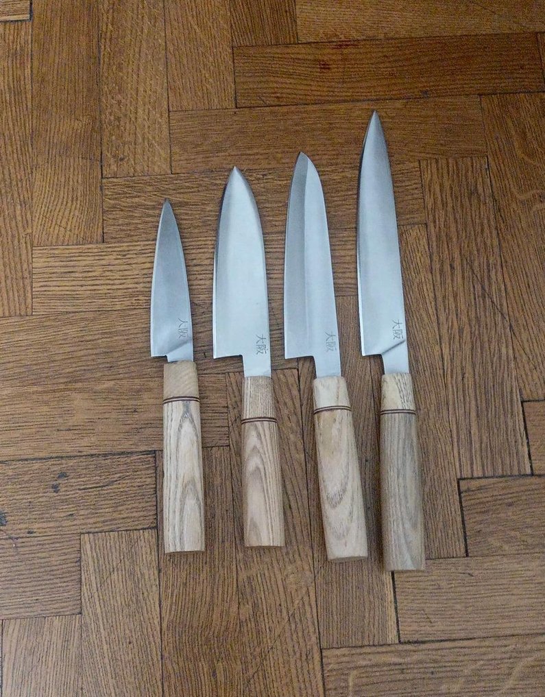 Kjøkkenkniv - Japansk stil sujikhki. Gyuto-kokkeknivsett i par, laget av oliventre og afrikansk rosewood. Ideell - Asia #3.2
