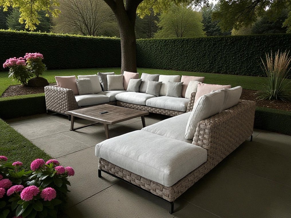 B&B Italia - Antonio Citterio - Canapea (4) - NOU Ray outdoor Natural - treccia în textilene/profilati din aluminiu #3.2