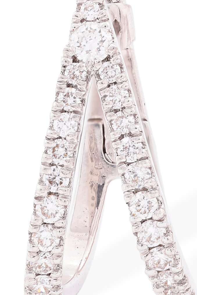 没有保留价 - 鸡尾酒耳环 - 18K包金 黄金, 镀铑 -  0.42ct. tw. 钻石 (天然) - 钻石 #1.0