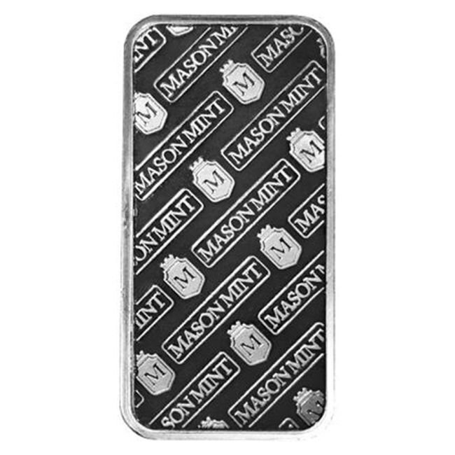 10 金衡制盎司 - 银 .999 - 10 oz Mason Mint .999 Fine Silver Bar #1.0