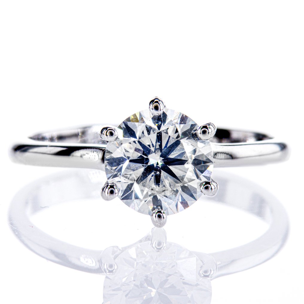 Sem preço de reserva - Anel de noivado - 14 K Ouro branco - 1.71ct. tw. Diamante (Natural) #1.0