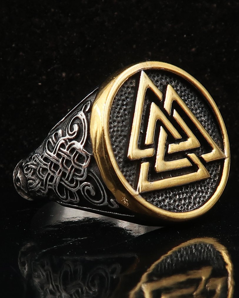 奥丁战士的维京骑士戒指：瓦尔克努特印章与命运掌控 - 戒指 #1.0