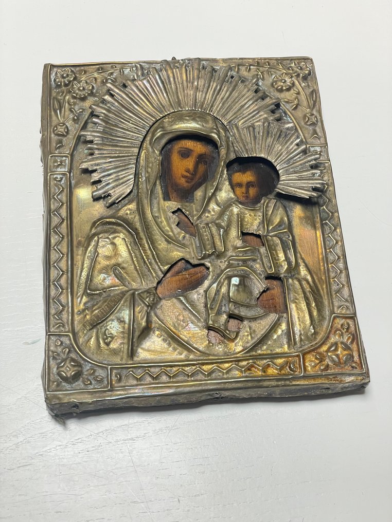 Ikone - Gottesmutter von Smolensk - Holz, Messing #2.1