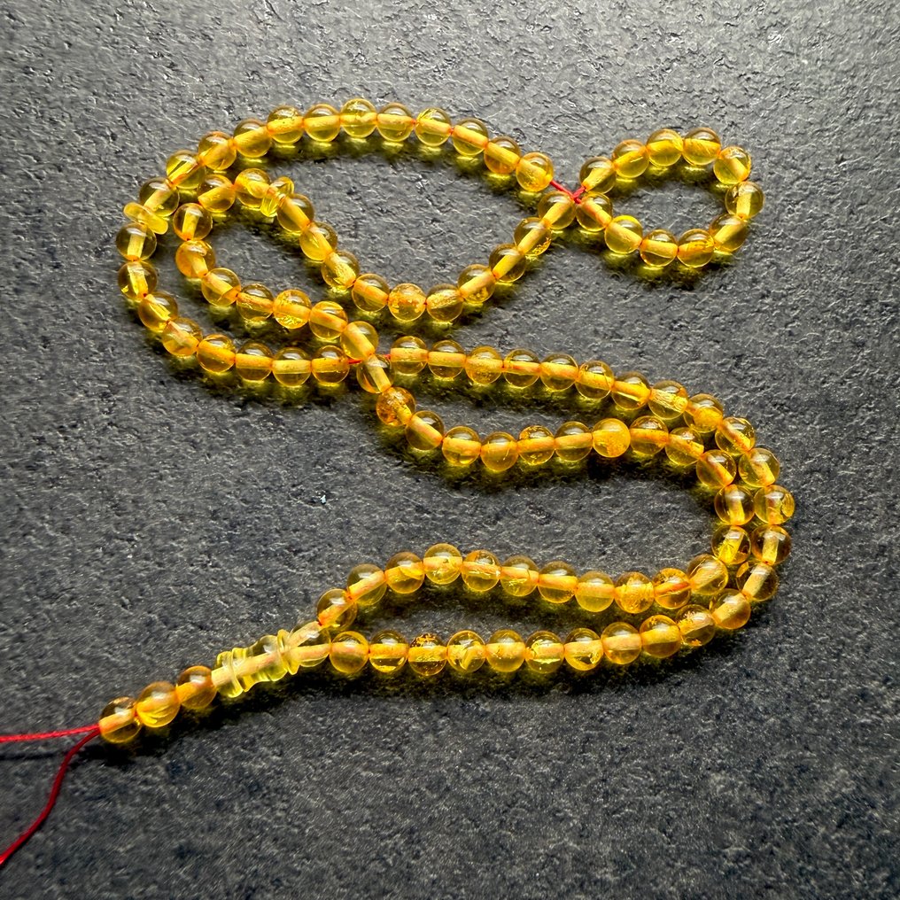 天然波罗的海琥珀Tesbih祈祷念珠,全石珠,尺寸5.5毫米 - 琥珀 - Baltic amber - succinite - fossilised pine tree resin (没有保留价) #3.2