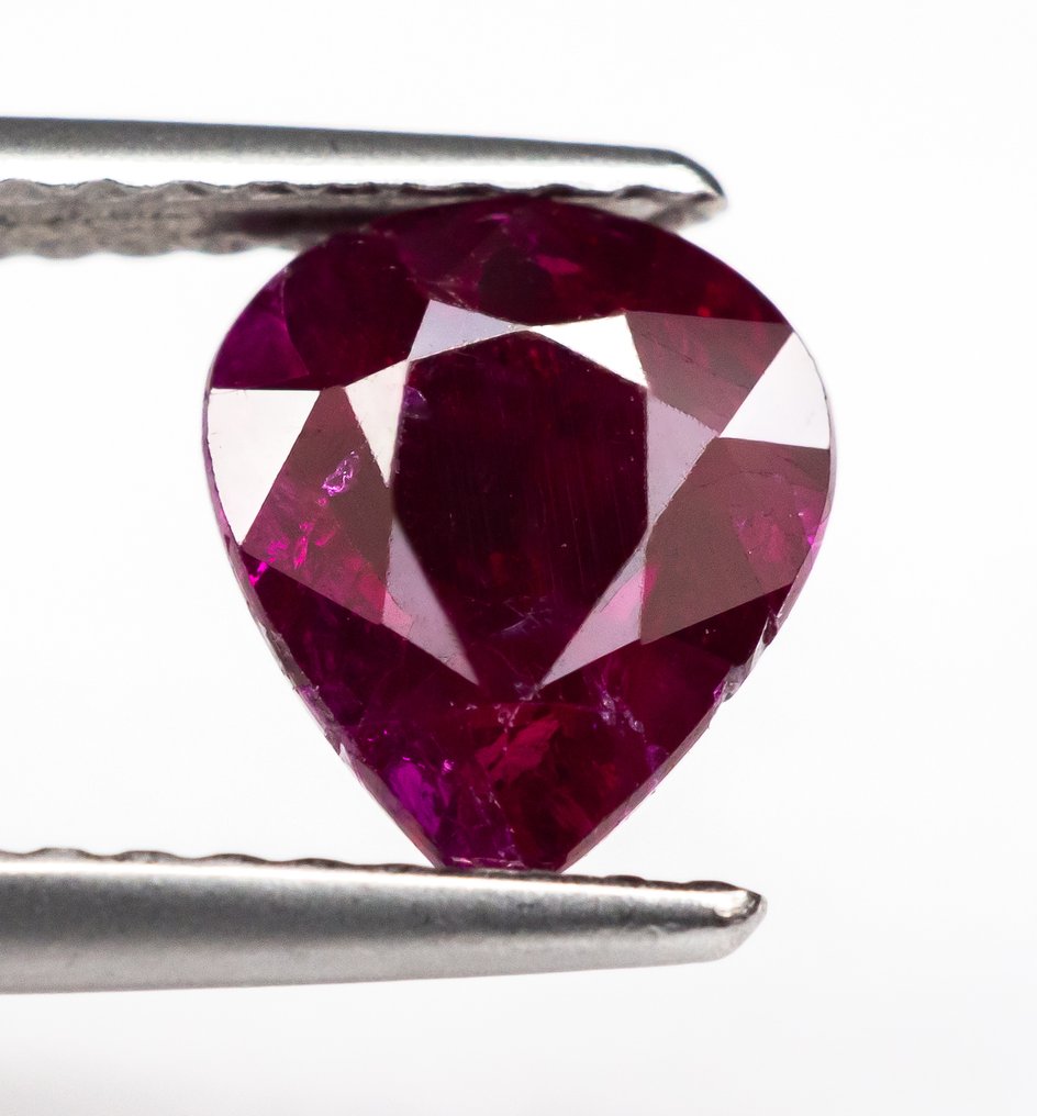 No reserve price Ruby - 1.56 ct - Bellerophon Gemlab - Deep Red #1.0