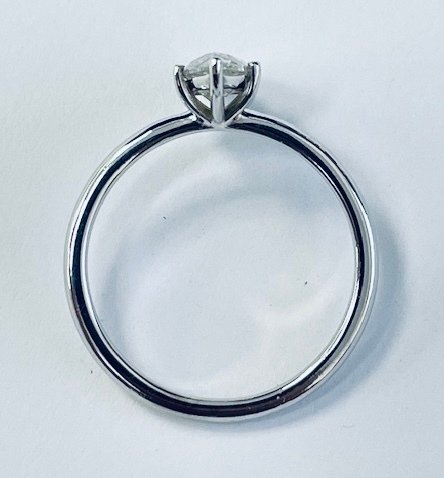 Sem preço de reserva - Anel - 14 K Ouro branco - 1.04ct. tw. Diamante (Natural) #1.0