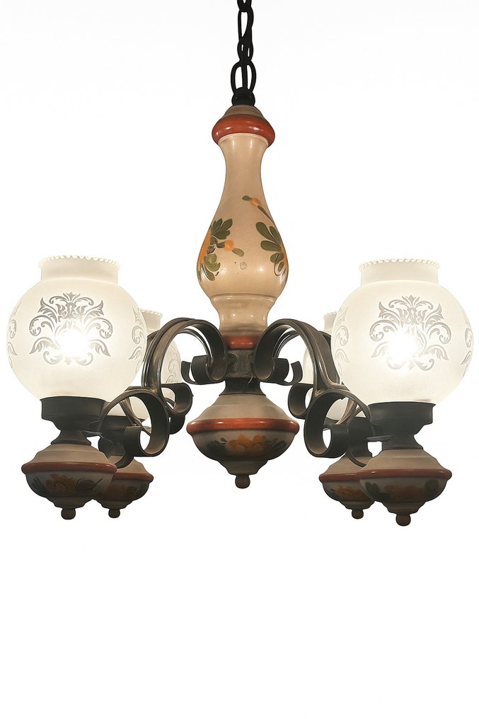 枝形吊灯 - 陶瓷, 玻璃, Terracotta #1.0