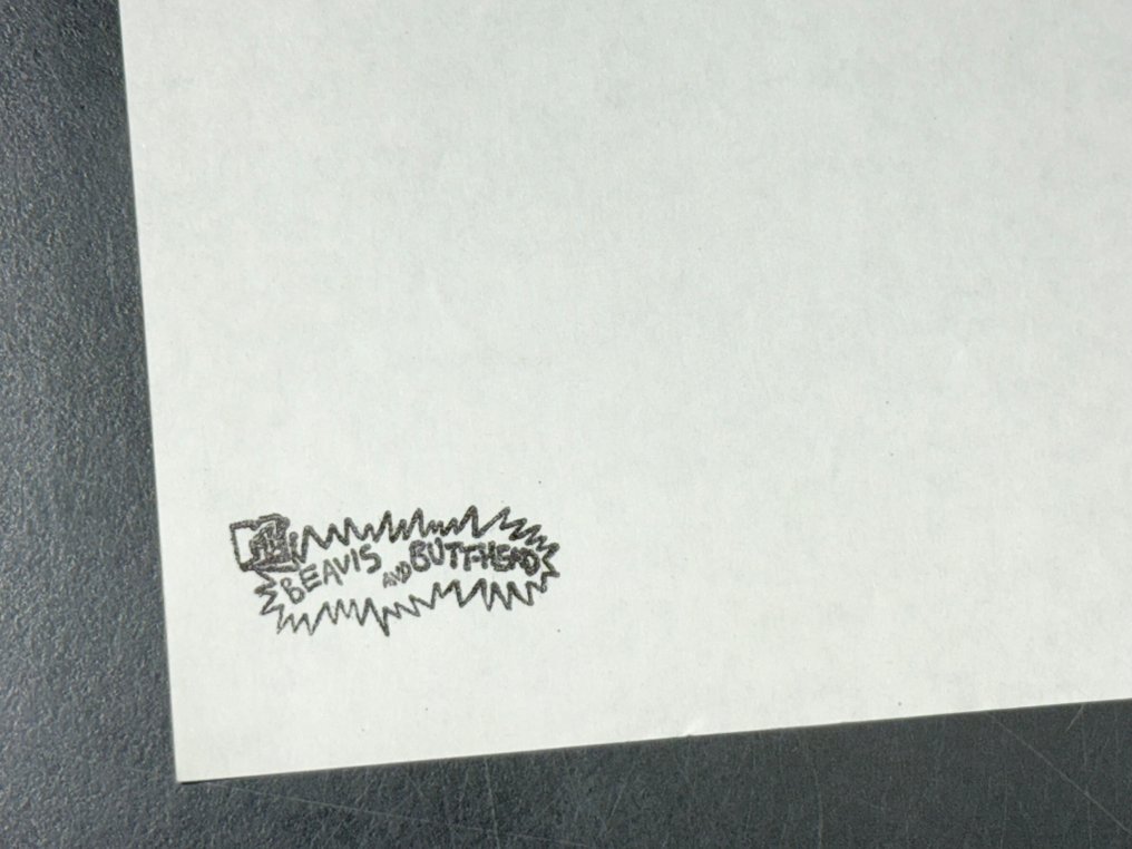 Beavis and Butt-Head (TV Series, 1993) - 2 Originale produktionsanimationsskitser, samme scene, studie-stempel! #4.3