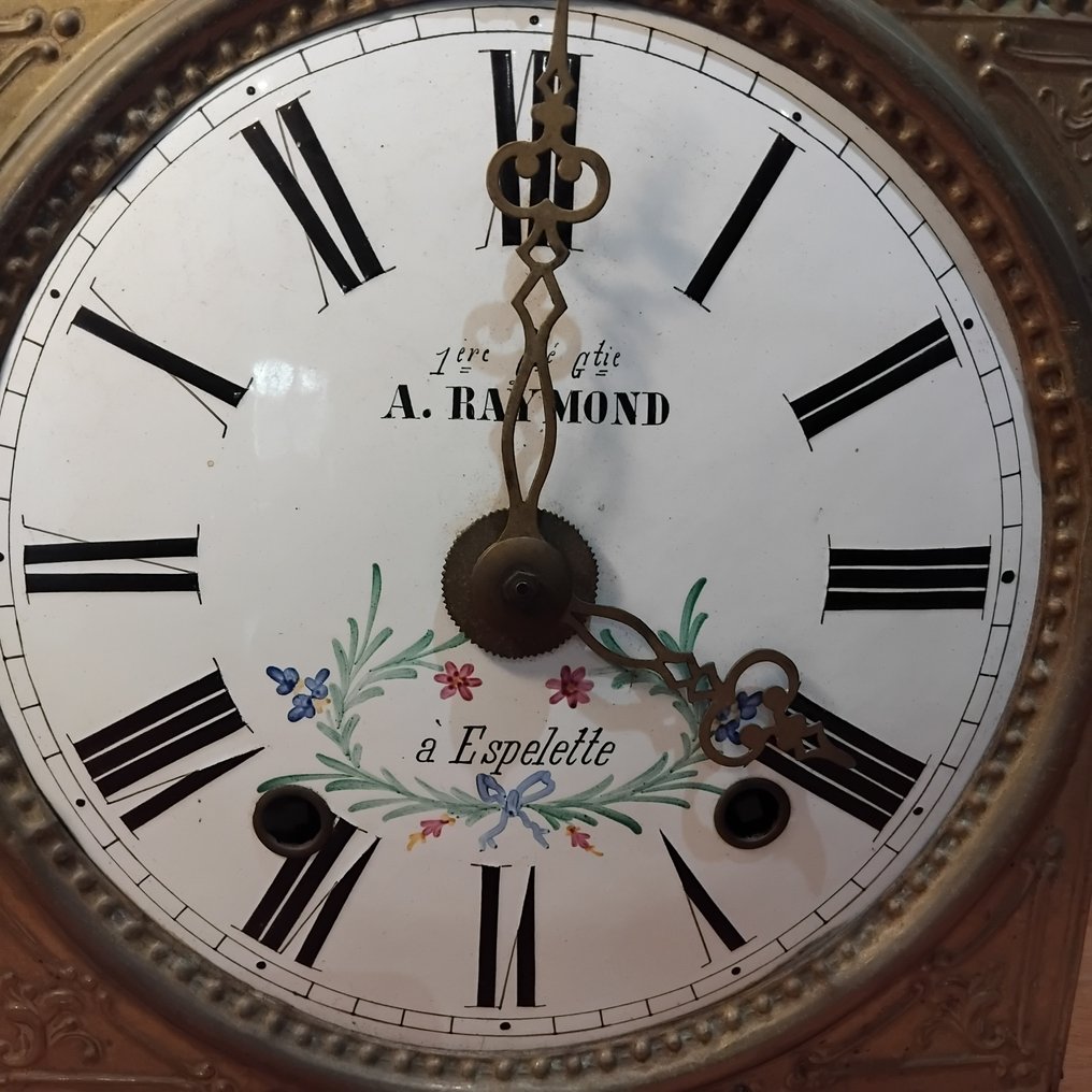 Clock -   Copper, enamel - 1850-1900 - Fleurie, excellent condition #1.0