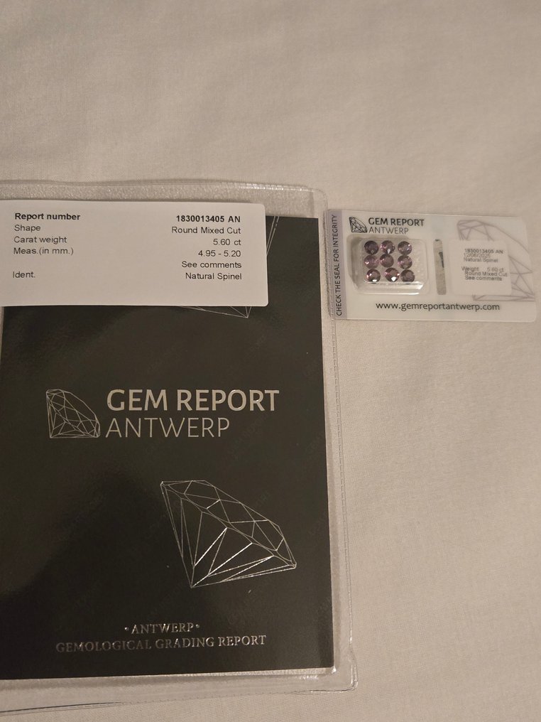 9 pcs  Ροζ, Μωβ Σπινέλιος  - 5.60 ct - Gem Report Antwerp (GRA) #3.2