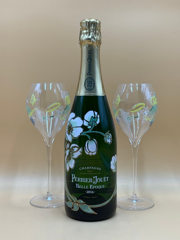 2016 Perrier-Jouët, Belle Epoque + 2 Glasses "Limited Edition" - 香檳 Brut - 1 Bottle (0.75L) #1.0