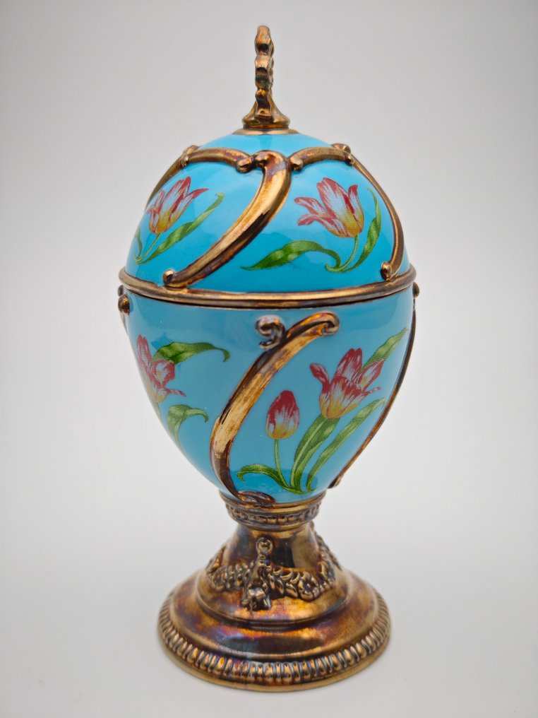 法贝热鸡蛋 - Fabergé之家我们的爱郁金香音乐蛋 - 瓷 #2.1