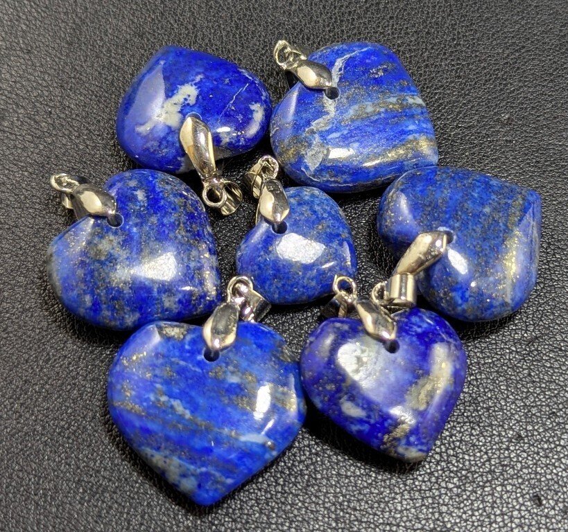 青金石宝石 心形吊坠 - 高度: 27 mm - 宽度: 10 mm- 203 g - (30) #4.3