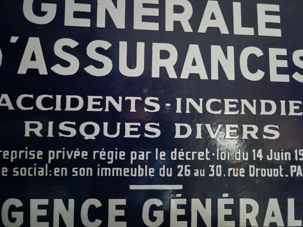 Email Laborde - 搪瓷牌保险 - Compagnie générale d'assurances - 琺瑯板 - 广告用珐琅牌 - 鋼 #2.1
