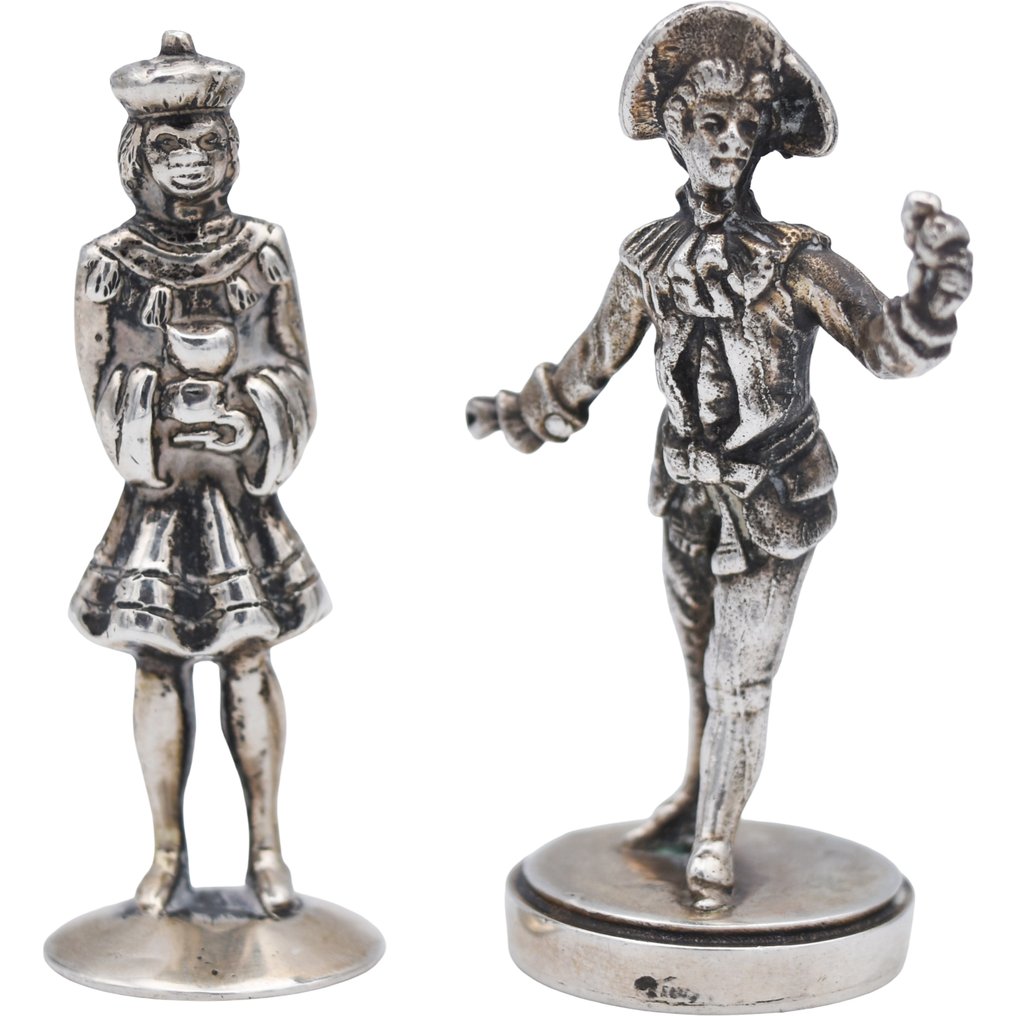 Skulptur, Paje y noble - 6 cm - .925 silver #1.0