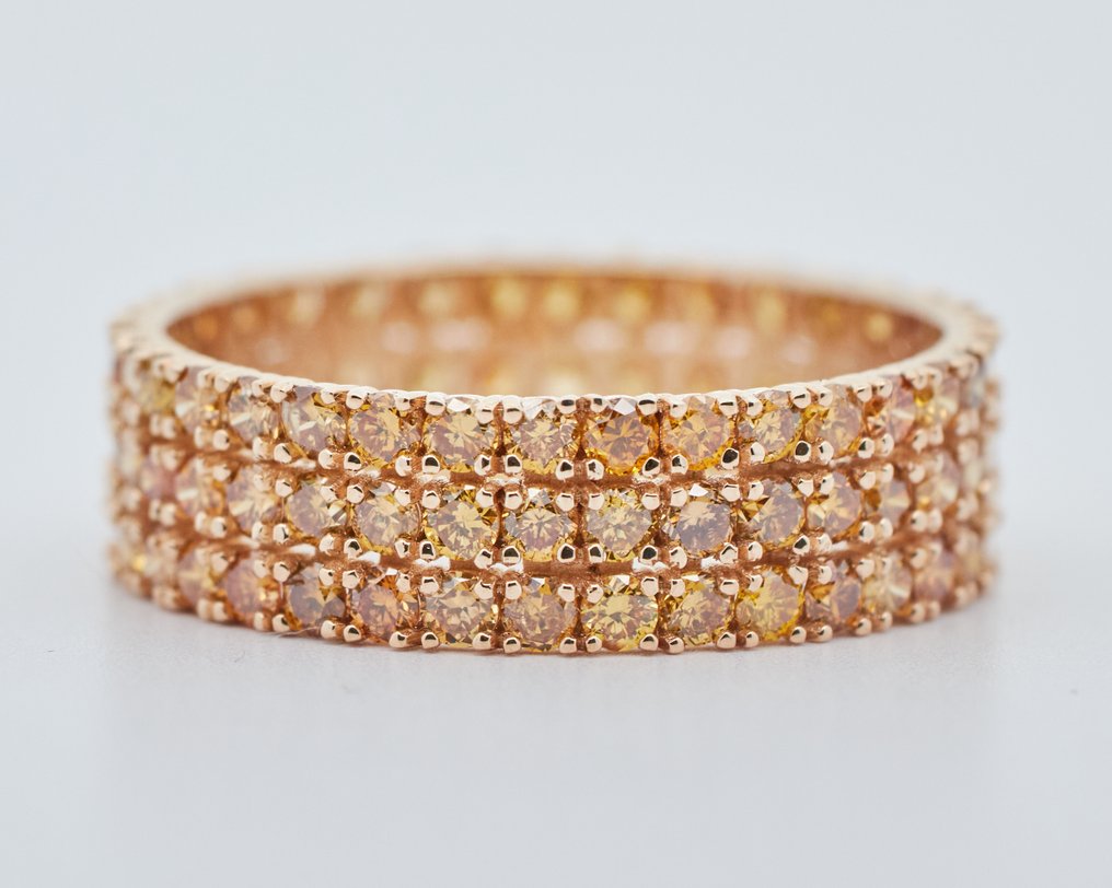 χωρίς τιμή ασφαλείας - Δαχτυλίδι - 14 καράτια Κίτρινο χρυσό - 2.04ct. tw. Διαμάντι (Φυσικού χρώματος) #1.0