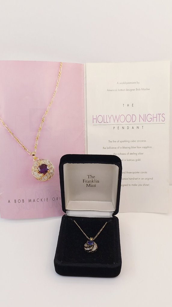 Franklin Mint - Banhado a ouro - Colar com pingente - Pingente Hollywood Night #2.1