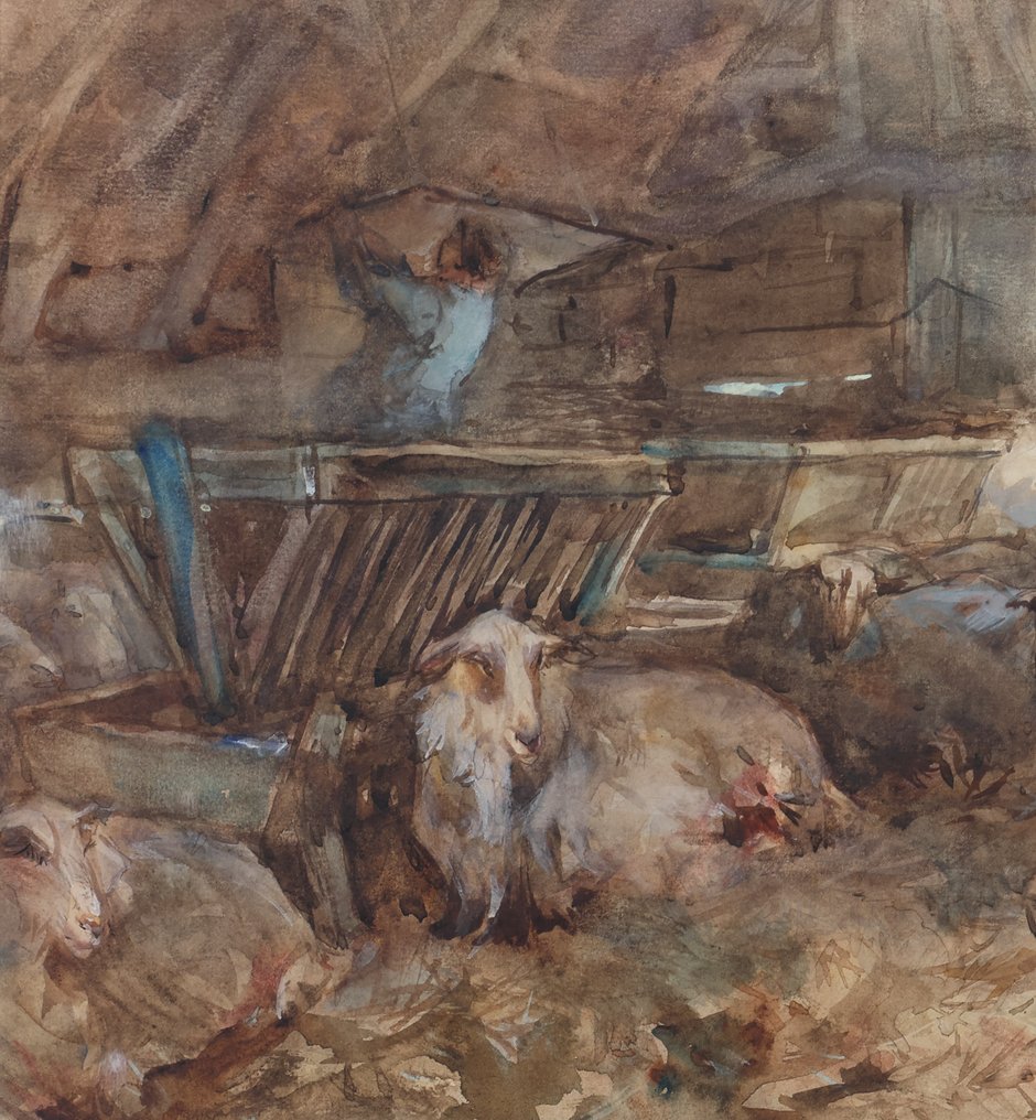 Willem Hendrik van der Nat (1864–1929) - In de schapenstal #2.1