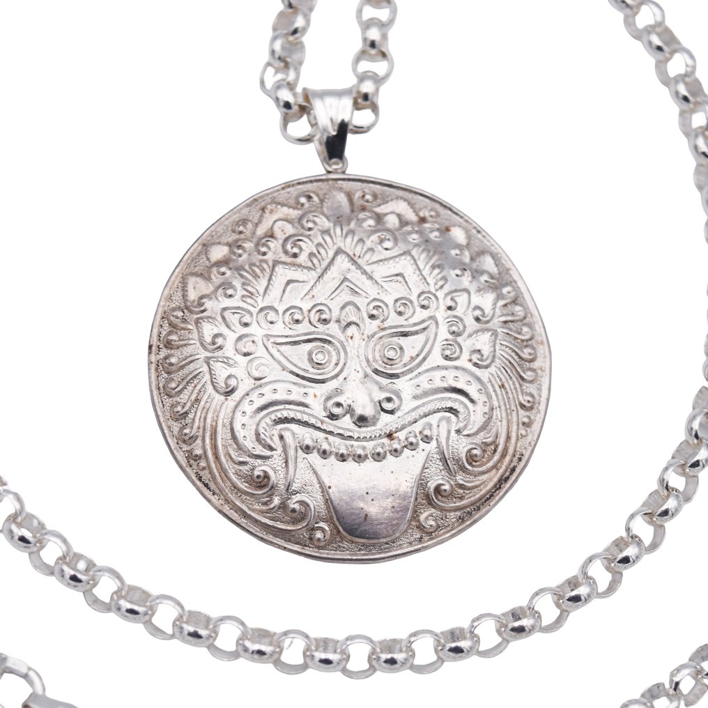 Ασημί - Κολιέ με μενταγιόν - Μυθικό πρόσωπο #2.1