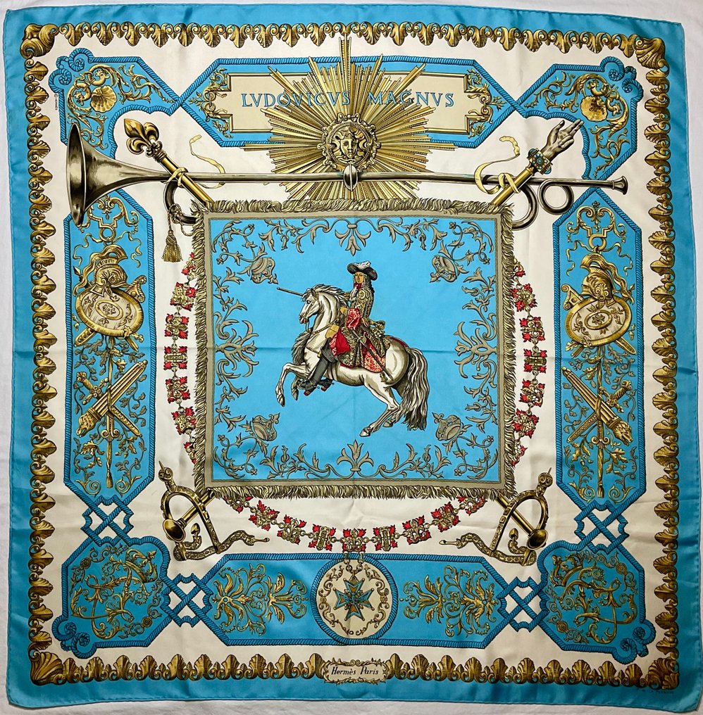Hermès - Hermès “Ludovicus Magnus” Silk Carré 90 · Designed by Françoise de la Perrière · Hand-Rolled Edges · - Κασκόλ #1.0