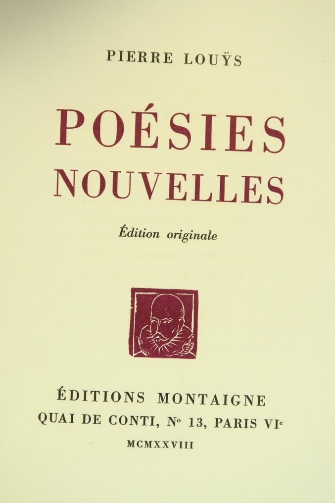 Pierre Louÿs - Poésies nouvelles [ex. hors commerce sur papier d'Arches] - 1928 #4.3