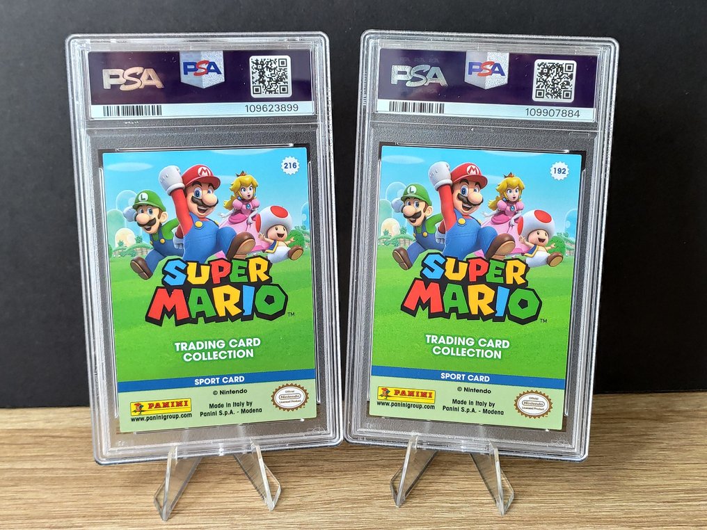 Lot Panini Super Mario - Mario & Peach - 2 Graded card - PSA #3.2