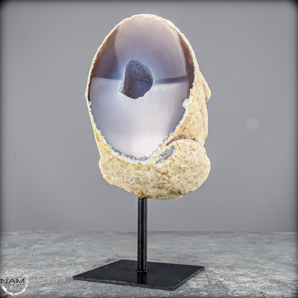 美丽的玛瑙簇晶,带底座 蓝色的优雅- 1359.26 g #4.3