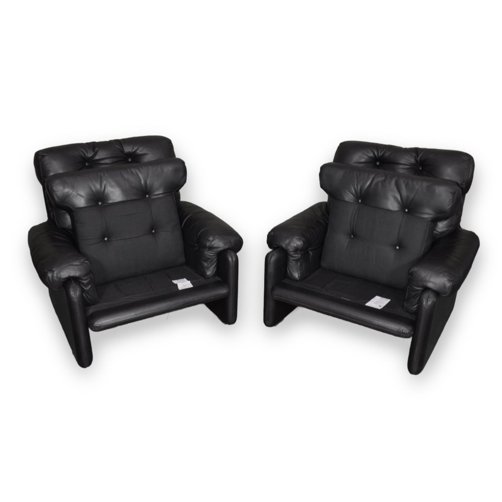 B&B Italia - Tobia Scarpa - Conjunto de cadeiras (2) - Pele - Coronado assento alto com encosto alto. #2.1