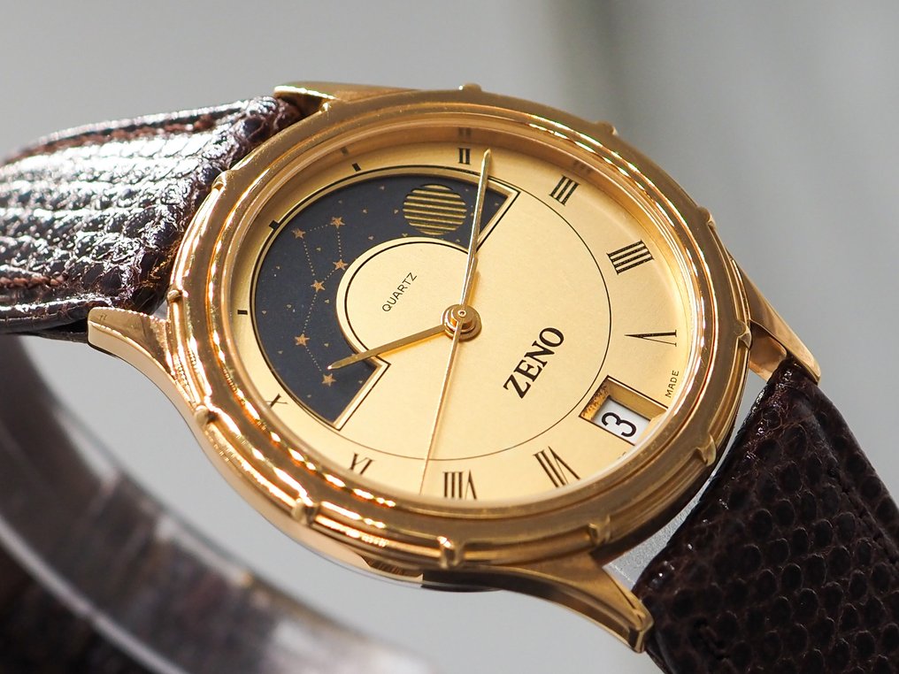 Zeno-Watch Basel - No reserve price - Vintage * Dual-disck Moonphase * - Unisex - 1990-1999  #2.1