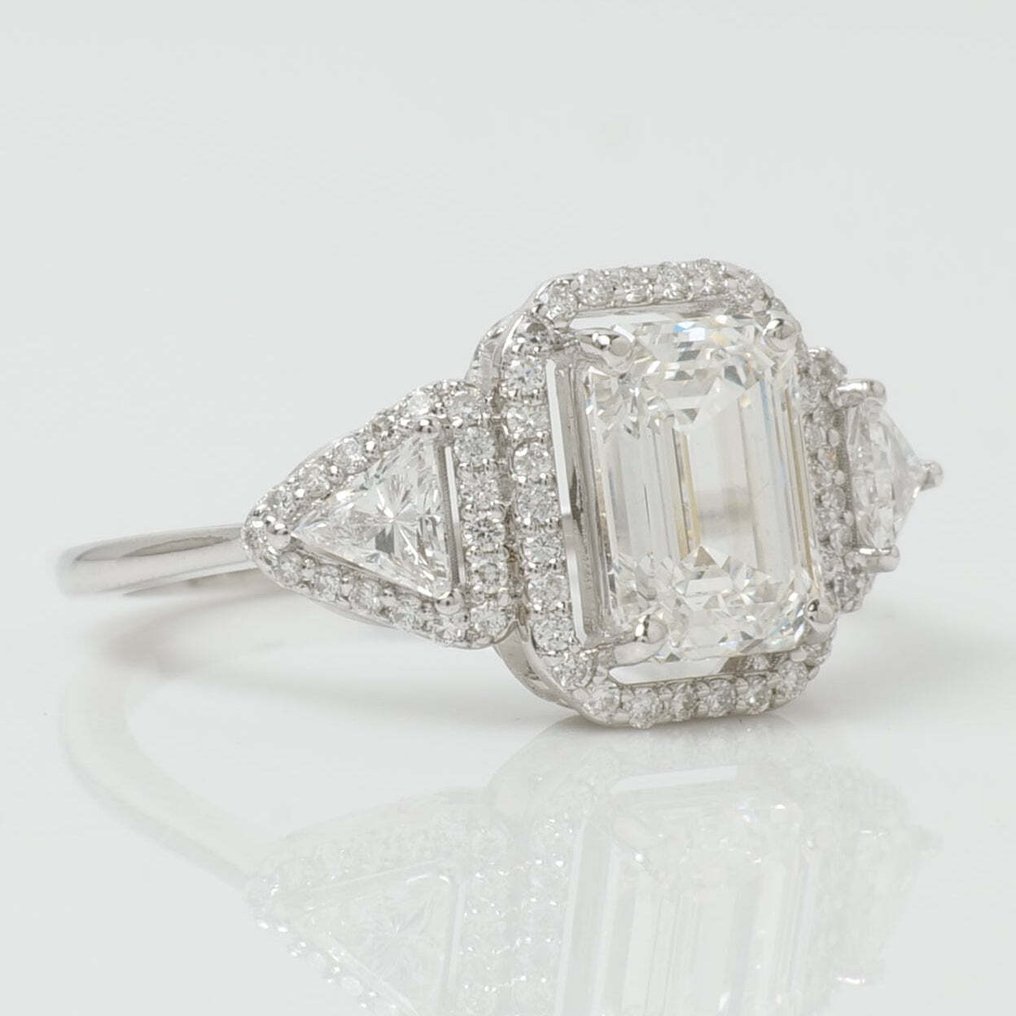 χωρίς τιμή ασφαλείας - Statement δαχτυλίδι - 14 καράτια Λευκός χρυσός -  2.14ct. tw. Διαμάντι (Εργαστηριακής καλλιέργειας) - Διαμάντι - Δαχτυλίδι αρραβώνα με μονόπετρο #2.1