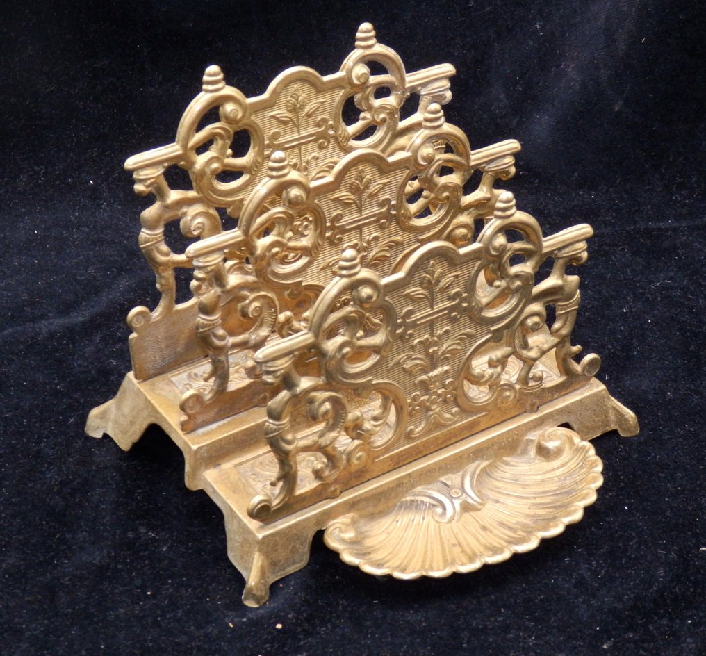 Antieke Messing Brievenhouder - Briefhalter - Messing #1.0