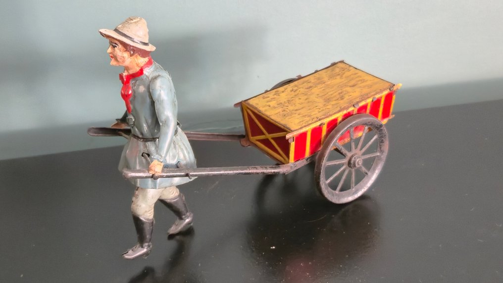 Issmayer - Τσίγκινο παιχνίδι - Farmer With Cart, Unboxed - 1910-1920 - Γερμανία #1.0