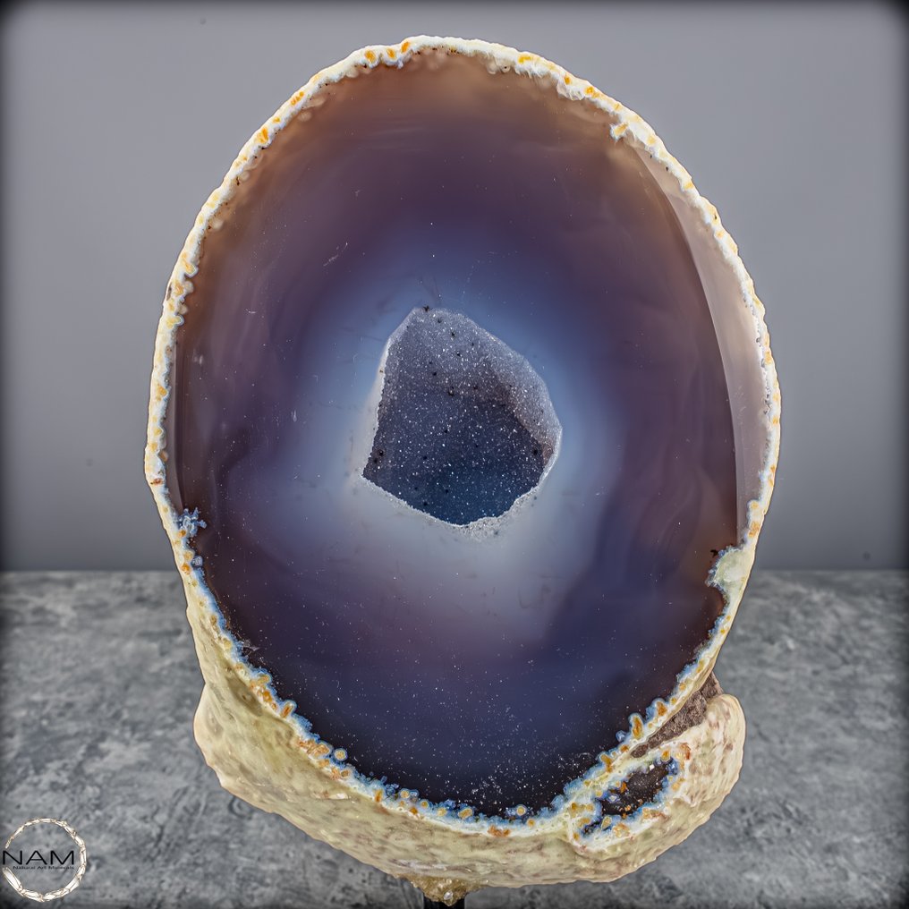 美丽的玛瑙簇晶,带底座 蓝色的优雅- 1359.26 g #1.0