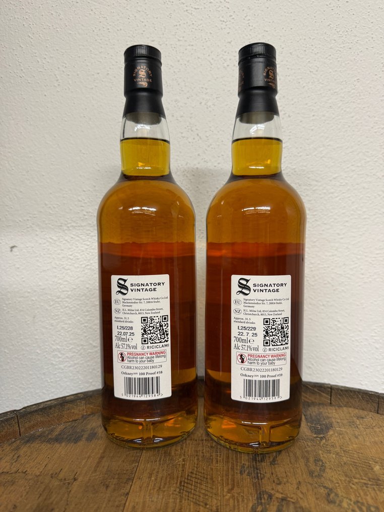 Orkney (HP) 2011 14 years old - 100 Proof Edition #58 & #59 - Signatory Vintage - 70 cl - 2 botellas #3.2