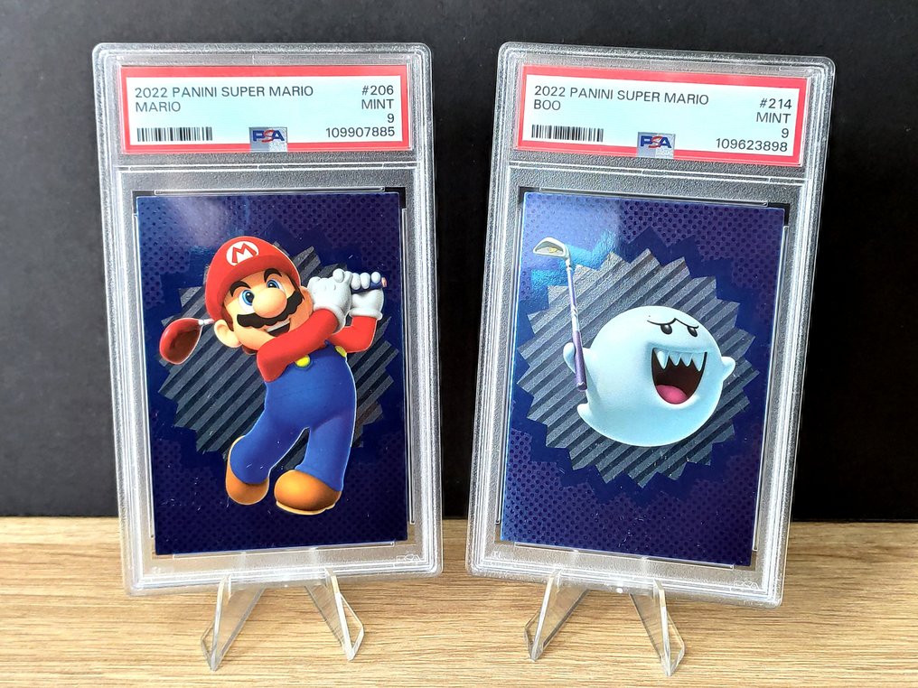 Lot Panini Super Mario - Mario & Boo - 2 Graded card - PSA #1.0