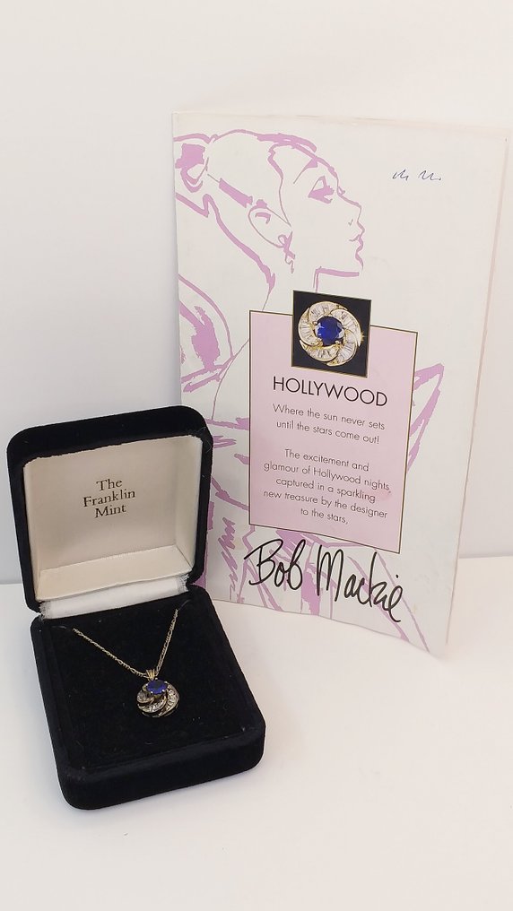 Franklin Mint - Banhado a ouro - Colar com pingente - Pingente Hollywood Night #1.0